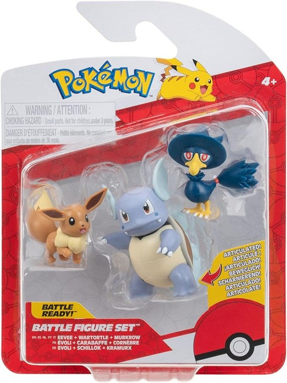 Pokémon Battle Figuren Set - Evoli, Schilok & Kramurx