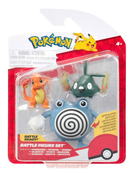 Pokémon Battle Figuren Set - Glumanda, Quaputzi & Unratütox