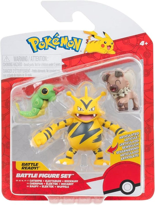 Pokémon Battle Figuren Set - Raupy, Elektek & Wuffels
